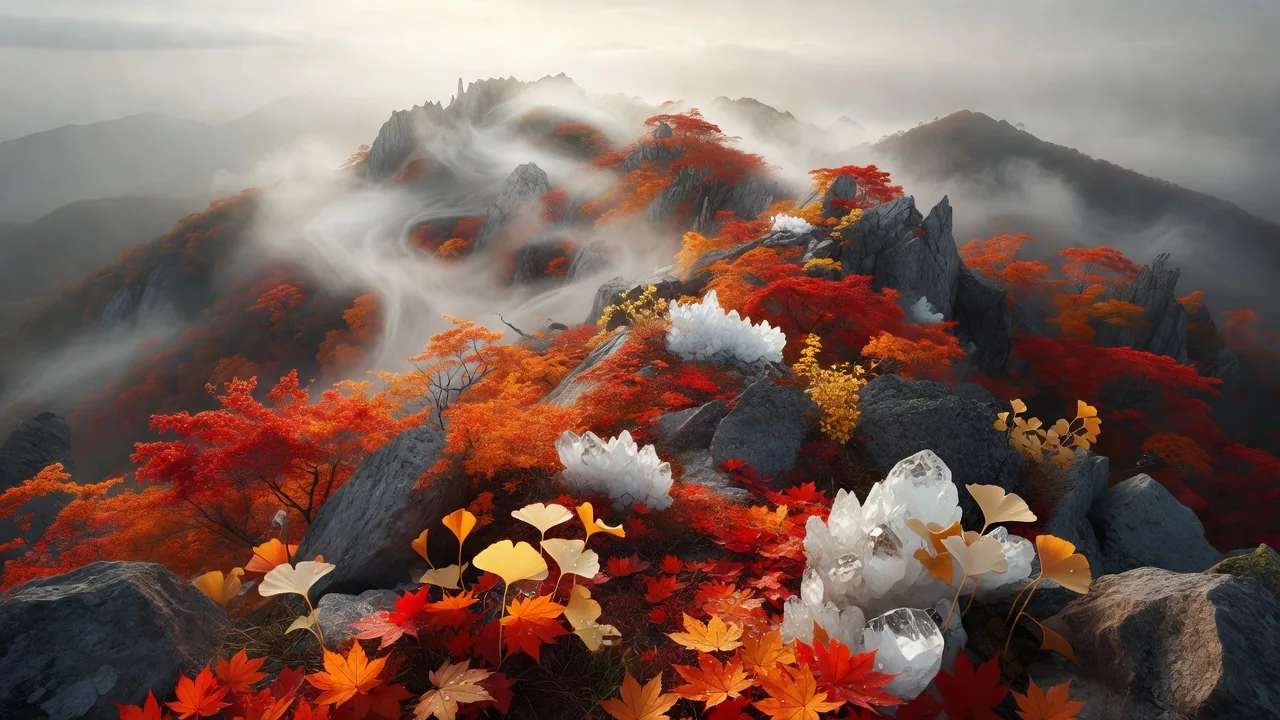 秋の紅葉 — Autumn Foliage Mountain View